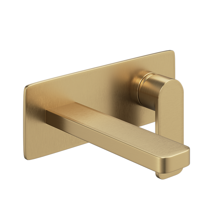 Wall Mount Concealed Basin Mixer Brushed Brass