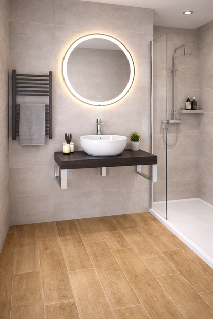Black Lava Floating Shelf With Basin Bowl