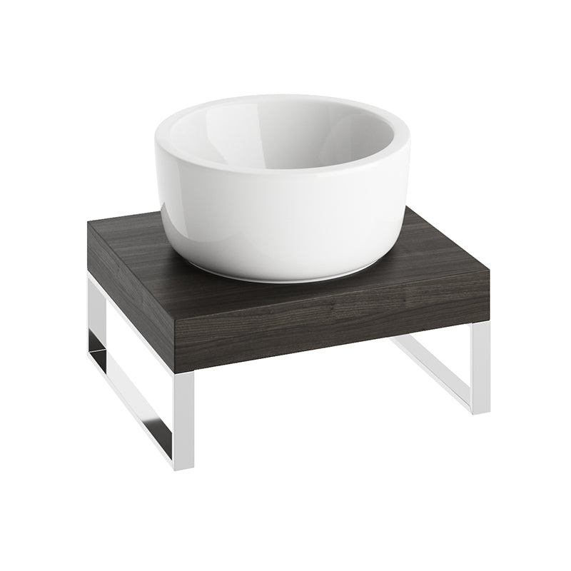 Black Lava Floating Shelf With Basin Bowl