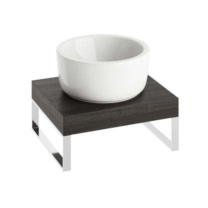 Black Lava Floating Shelf With Basin Bowl
