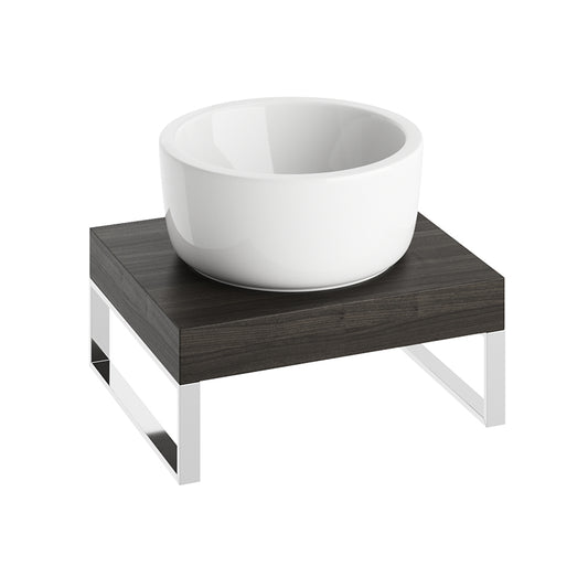 Black Lava Floating Shelf With Basin Bowl
