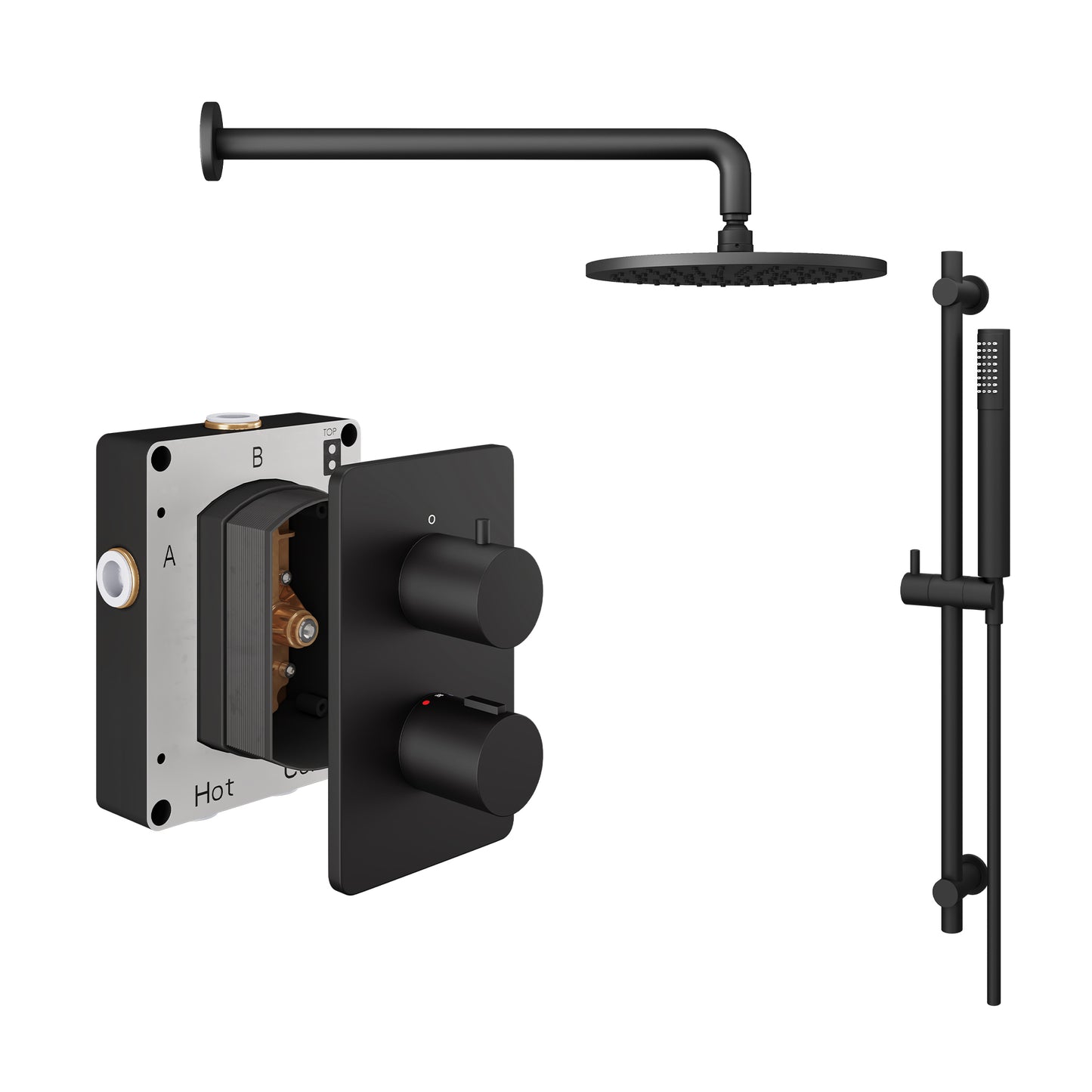 Matt Black Shower (Round)